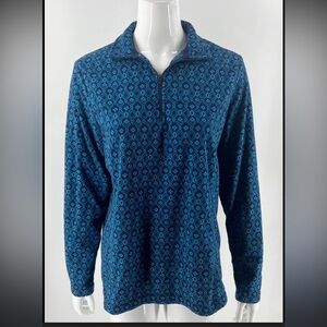 Lands' End blue quarter zip fleece
